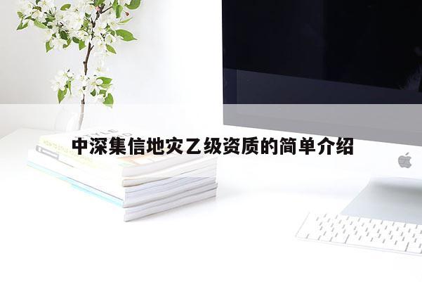 中深集信地灾乙级资质的简单介绍