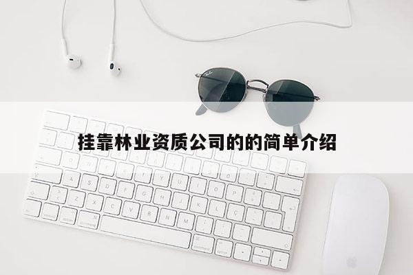 挂靠林业资质公司的的简单介绍