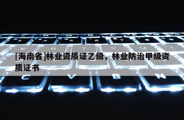 [海南省]林业资质证乙级，林业防治甲级资质证书