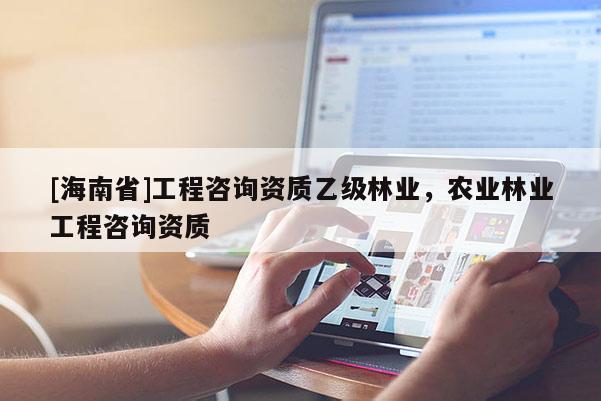 [海南省]工程咨询资质乙级林业，农业林业工程咨询资质