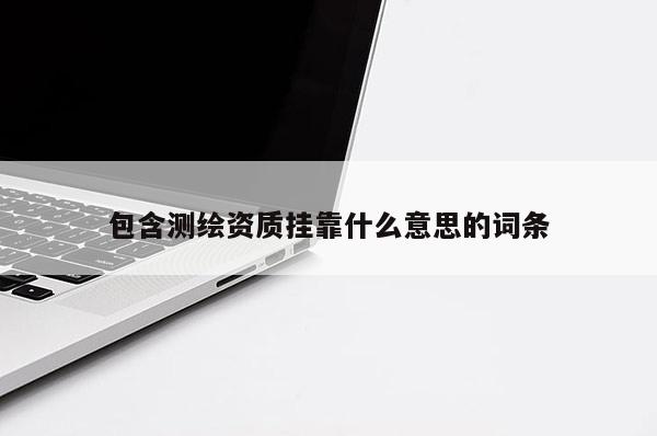 包含测绘资质挂靠什么意思的词条
