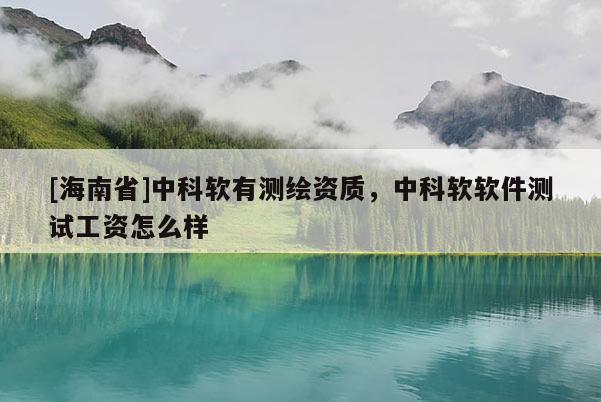 [海南省]中科软有测绘资质，中科软软件测试工资怎么样