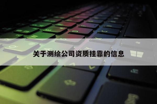 关于测绘公司资质挂靠的信息