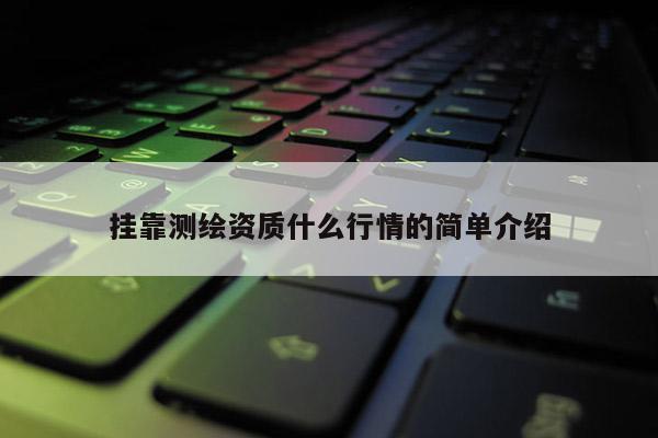 挂靠测绘资质什么行情的简单介绍