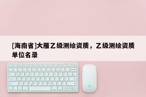 [海南省]大雁乙级测绘资质，乙级测绘资质单位名录